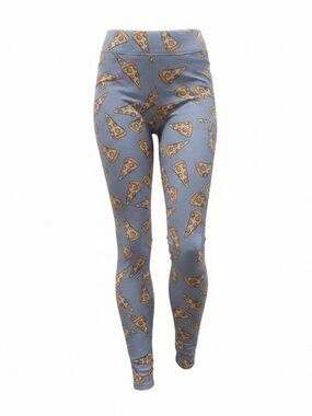 LuLaRoe Buttery Soft Leggings Purple Pizza Womens Size Tall & Curvy #010